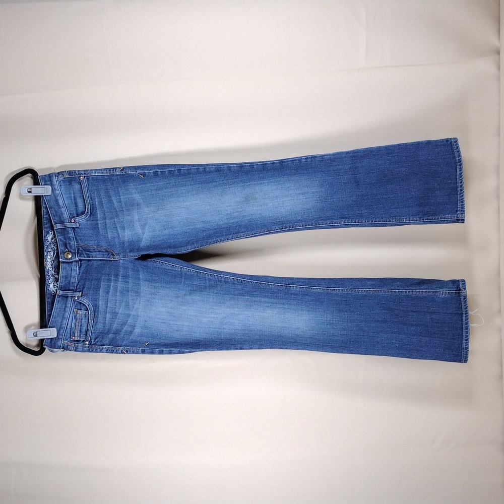 Express Stella Boot Cut Regular Fit Low Rise Casual Stretchy Denim Blue Jean